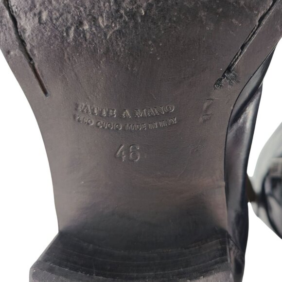 JO Ghost Navy Blue Leather Designer Zip Boots Mens 13 Italy Ankle Dress Shoes 46 - Picture 9 of 16